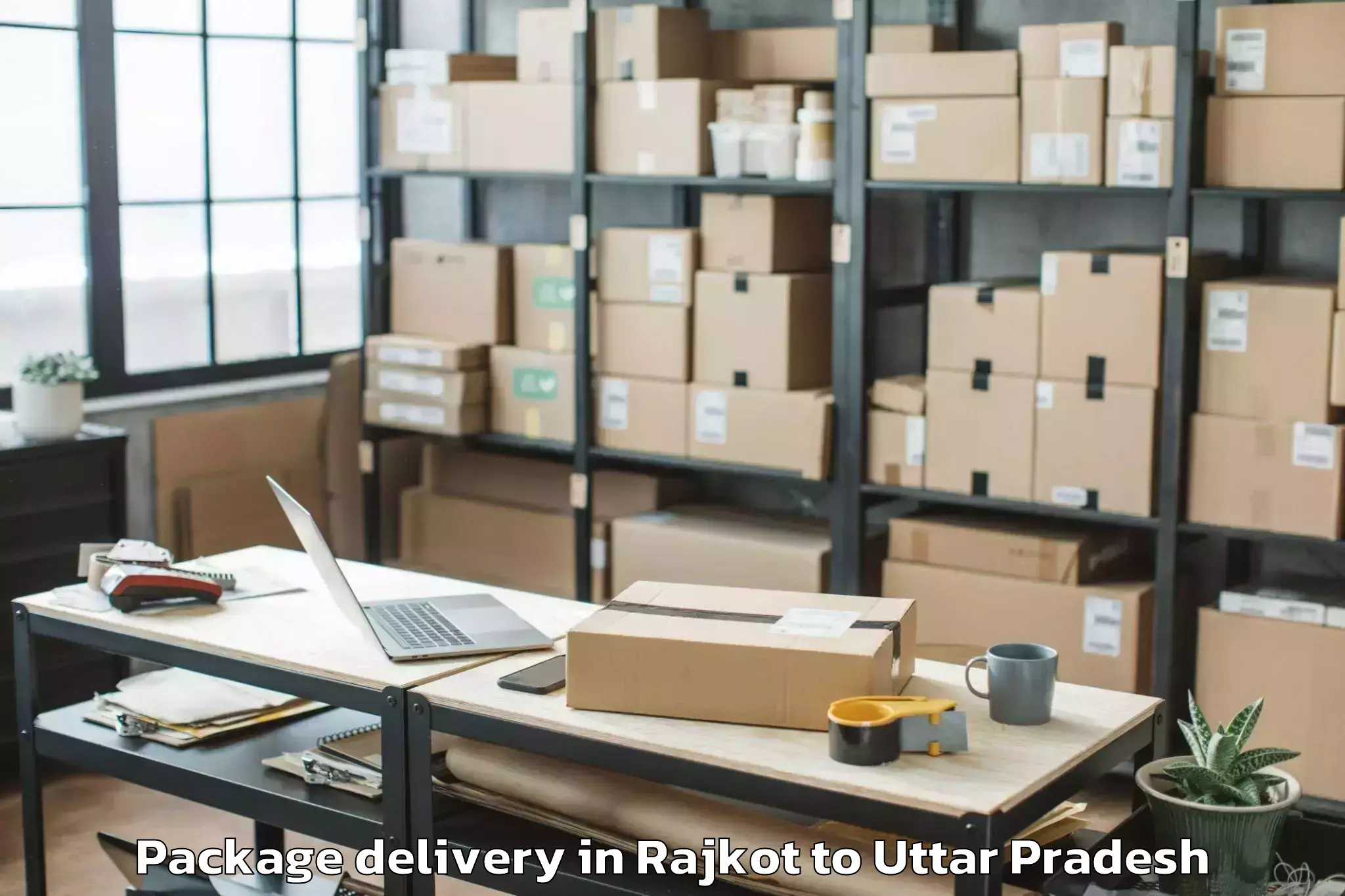 Rajkot to Meerganj Package Delivery